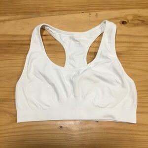 Woman's Athletic Sports Bra Activewear White Large